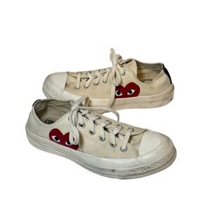 Comme des Garçons Play Converse Chuck Taylor Low White Heart 7.5 women